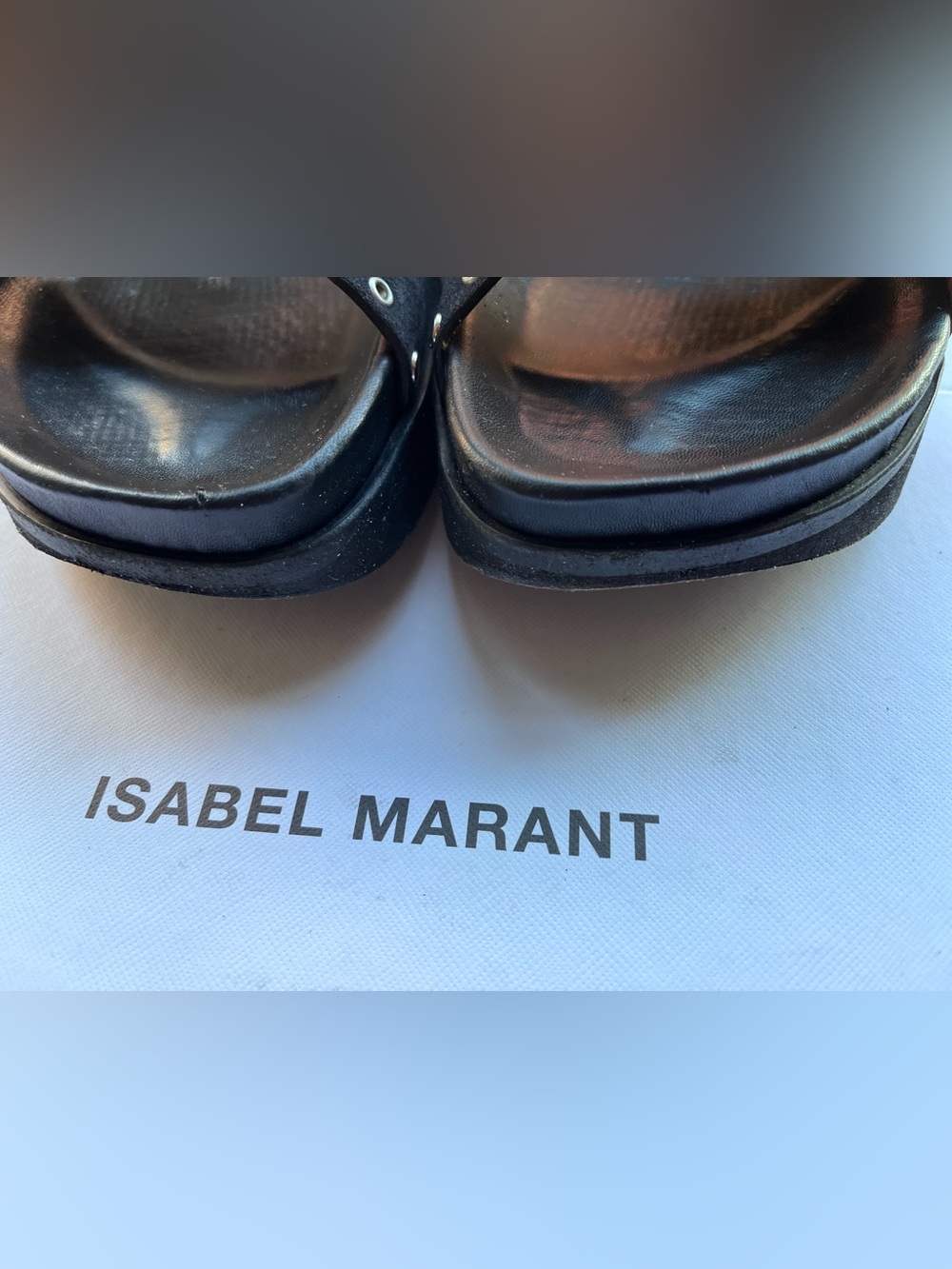Isabel Marant Black Studded Double-Buckle Sandals - Picture 6 of 8